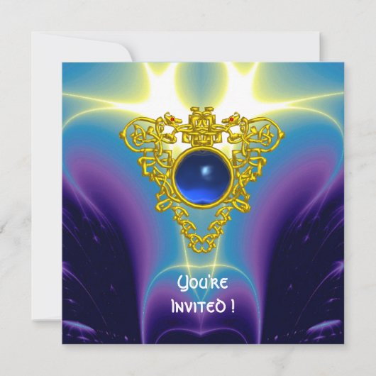 CELTIC HERART, hellblau, lila violett Einladung (Vorderseite)