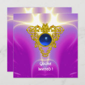 CELTIC HERART, hellblau, lila violett Einladung (Vorne/Hinten)