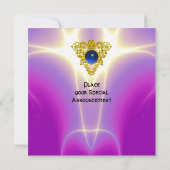 CELTIC HERART, hellblau, lila violett Einladung (Rückseite)