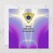 CELTIC HERART, hellblau, lila violett Einladung (Rückseite)