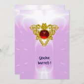 CELTIC HERART, hellrot, rosa violett Einladung (Vorne/Hinten)