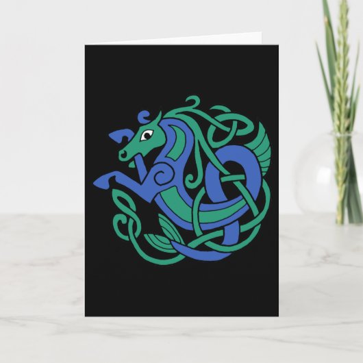 Celtic Hippocampus Sea-Pferd Karte (Vorderseite)