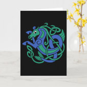 Celtic Hippocampus Sea-Pferd Karte (Gelbe Blume)