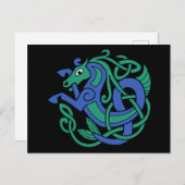 Celtic Hippocampus Sea-Pferd Postkarte (Vorne/Hinten)