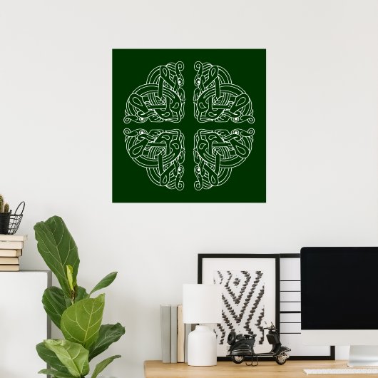 Celtic Hounds Mandala Design Poster (Heimbüro)