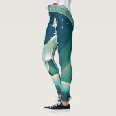 Celtic Howling Wolf entwirft Leggings in Blue Tone (Links)