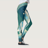 Celtic Howling Wolf entwirft Leggings in Blue Tone (Rechts)