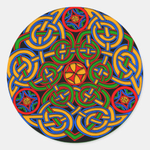 Celtic Ilumination - Dreiheits-Kreis Runder Aufkleber