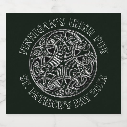 Celtic Image Irish Pub St. Patrick's Day Bierflaschenetikett (Einzelnes Label)