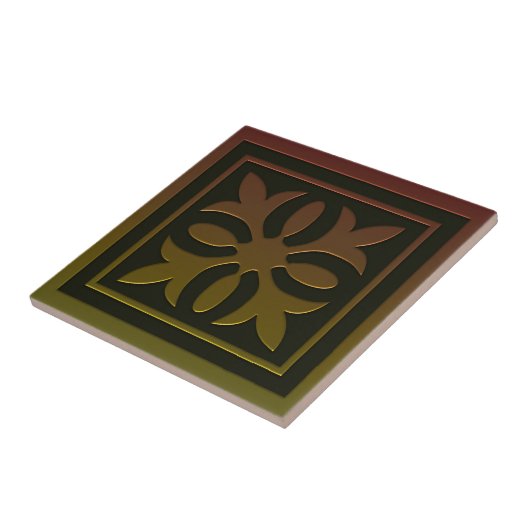 Celtic Inspiriert Tile # 2 in Bronze und Grün Fliese (Seite)