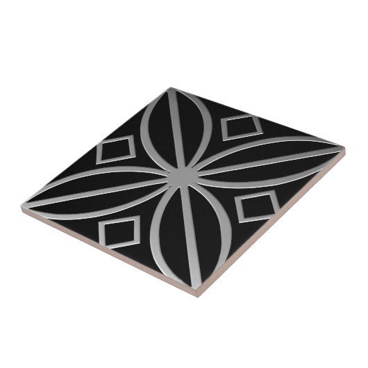 Celtic Inspiriert Tile # 4 grau Stainless Steel Lo Fliese (Seite)