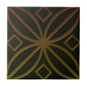 Celtic Inspiriert Tile # 4 in Bronze und Grün Fliese (Vorderseite)