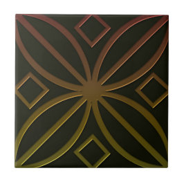 Celtic Inspiriert Tile # 4 in Bronze und Grün Fliese