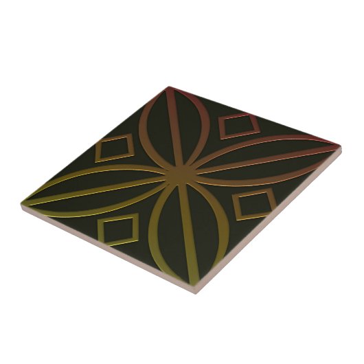 Celtic Inspiriert Tile # 4 in Bronze und Grün Fliese (Seite)