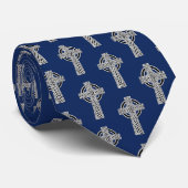 Celtic Irish Cross Black & White Krawatte (Gerollt)