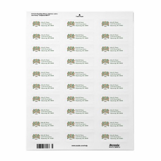 Celtic Irish Family Tree Green & Orange Labels (Vorne)