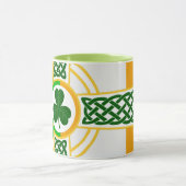 Celtic Irish Flag Design Zwei Töne Tasse (Zentrum)