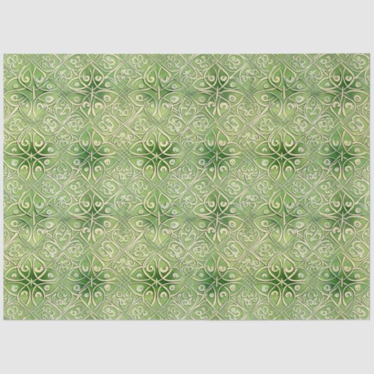 Celtic Irish Green and Gold Verziert Patches 5 Seidenpapier (Vorderseite)