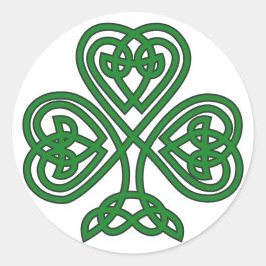 Celtic Irish Kleeblatt St. Patrick's Day Aufkleber (Vorderseite)
