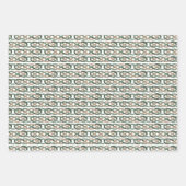 Celtic IRISH Knoten grünbraunes Beige Geschenkpapier Set (Vorderseite)