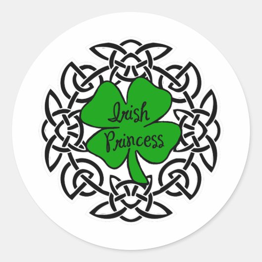 Celtic Irish Princess Runder Aufkleber (Vorderseite)