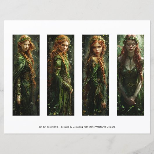 Celtic Irish Women Lesezeichen, Fantasy Lesezeiche (Rückseite)