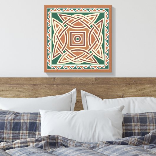 Celtic Kells Leinwanddruck (Insitu (Schlafzimmer))