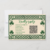 Celtic Kiss QR Code Wedding RSVP Card Karte (Vorderseite)