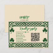 Celtic Kiss QR Code Wedding RSVP Card Karte (Vorne/Hinten)
