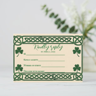 Celtic Kiss Wedding RSVP Card Karte