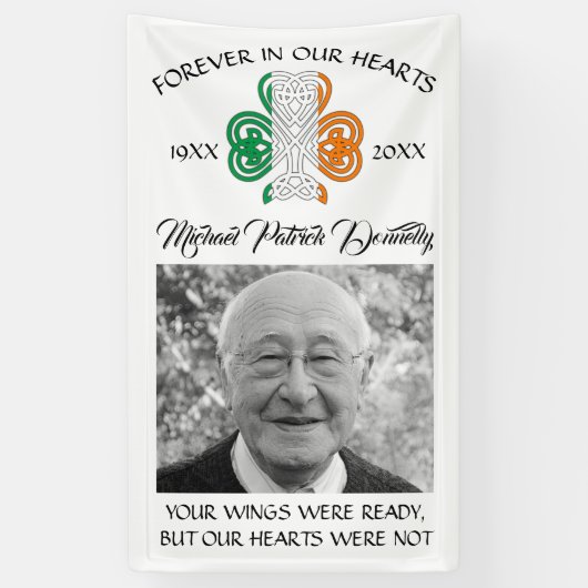 Celtic Kleeblatt Beerdigung Memorial Foto Banner (Vertikal)
