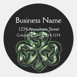 Celtic Kleeblatt Design 2 Round-Address-Labels Runder Aufkleber