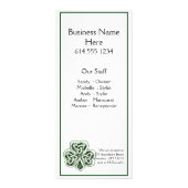 Celtic Kleeblatt Design 2 Services Rack Card 2 Werbekarte (Hinten)