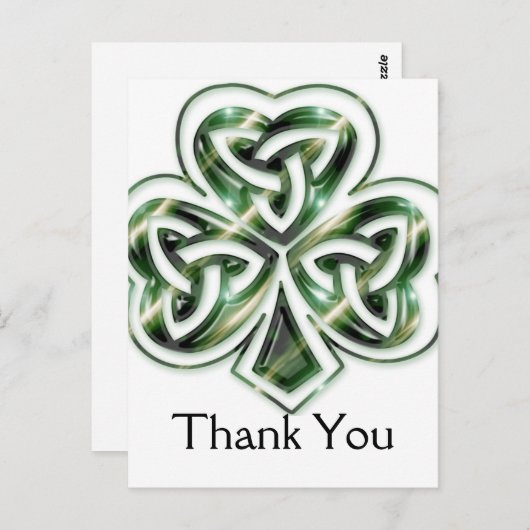 Celtic Kleeblatt Design 2 Vielen Dank Postkarten 2 (Vorne/Hinten)