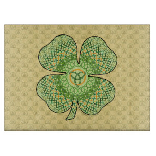 Celtic Kleeblatt Glass Cutting Board Schneidebrett