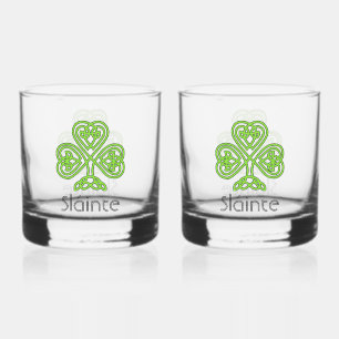 Celtic Kleeblatt Green Irish Clover Trinkbehälter Whiskyglas