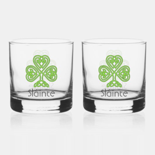 Celtic Kleeblatt Green Irish Clover Trinkbehälter Whiskyglas (Rückseite)