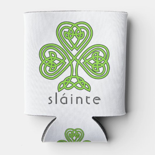 Celtic Kleeblatt Green Slainte St. Patrick's Day Dosenkühler (Vorderseite)