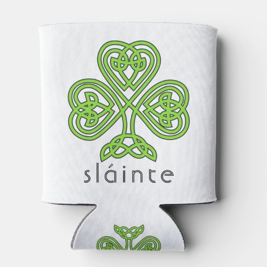 Celtic Kleeblatt Green Slainte St. Patrick's Day Dosenkühler (Rückseite)