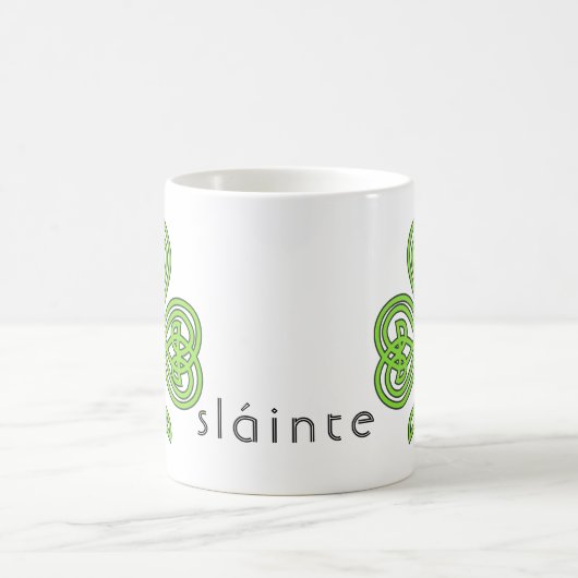 Celtic Kleeblatt Green St. Patrick's Day Slainte Kaffeetasse (Mittel)