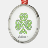 Celtic Kleeblatt Green St. Patrick's Day Slainte Ornament Aus Metall (Links)