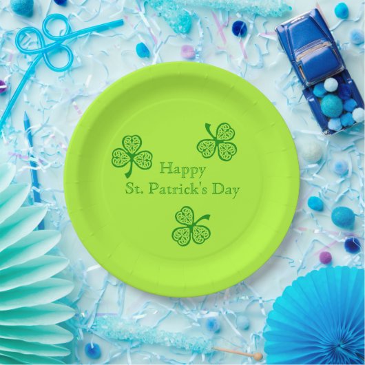 Celtic Kleeblatt Happy St. Patrick's Day Pappteller (Party)