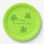 Celtic Kleeblatt Happy St. Patrick's Day Pappteller (Vorderseite)