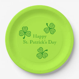 Celtic Kleeblatt Happy St. Patrick's Day Pappteller