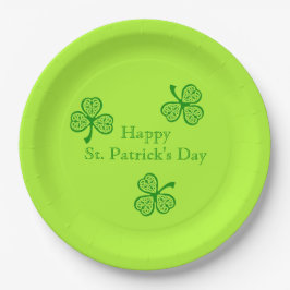 Celtic Kleeblatt Happy St. Patrick's Day Pappteller