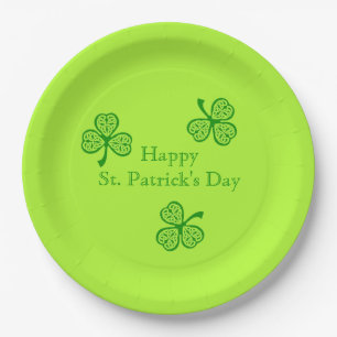 Celtic Kleeblatt Happy St. Patrick's Day Pappteller
