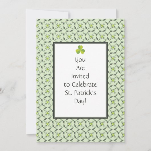Celtic Kleeblatt Pattern St. Patrick's Day Party Einladung (Vorderseite)
