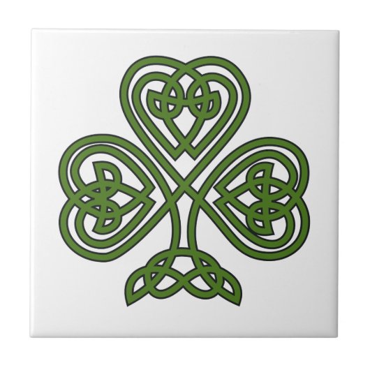 Celtic Kleeblatt - St Patricks Day Fliese (Vorderseite)
