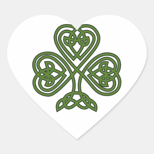 Celtic Kleeblatt - St Patricks Day Herz-Aufkleber (Vorderseite)