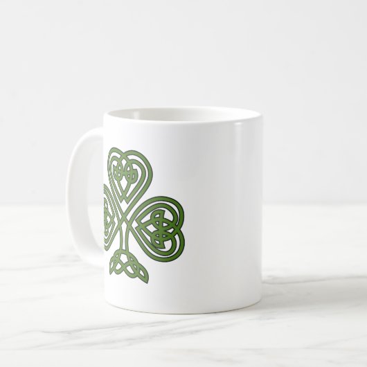 Celtic Kleeblatt - St Patricks Day Kaffeetasse (Vorderseite Links)